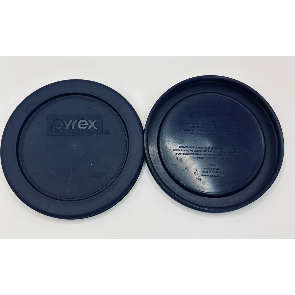 Two (2) Pyrex 7200-PC Replacement Lids for 2 Cup Storage | Blue